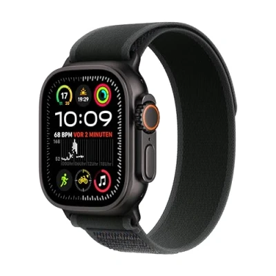 Afbeelding van Apple Watch Ultra 2 (2024) GPS + Cellular 49 mm Titanium kast Trail loop Zwart M/L