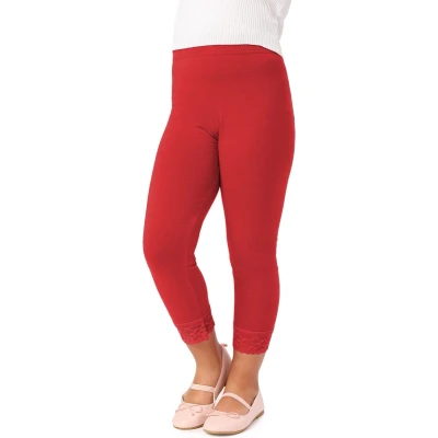 Afbeelding van Merry Style MS MS10 293 LE Meisjes Leggings Sport Vrijetijdsbroek 3/4 Capri Viscose Sporbroek Yogabroek Rood 134