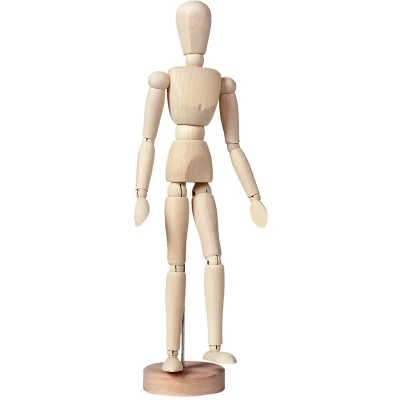 Afbeelding van Ledenpop vrouw 30 cm blank hout