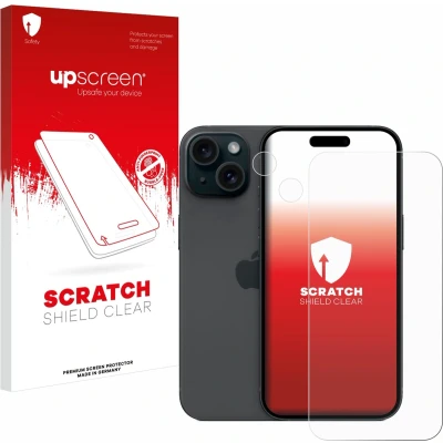 Afbeelding van upscreen Schermbeschermer voor Apple iPhone 15 (Voor+Camera) Screen Protector Transparant, Antikras, Anti Vingerafdruk