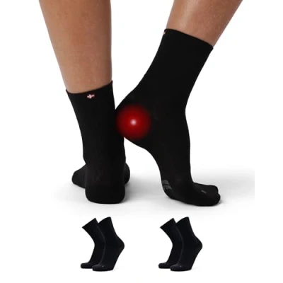 Afbeelding van DANISH ENDURANCE Steunsokken voor Hielspoor (Plantaire Fasciitis), Functionele Sokken Neuropathie, 2 Pack Zwart 35 38