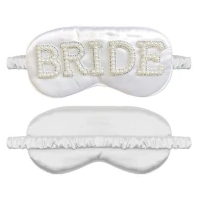Afbeelding van TRIXES bruid slaapmasker, strass steentjes en kunstparels, om geschenken te zijn, vrijgezellenfeest presenteert