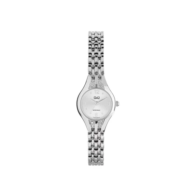 Afbeelding van Q &amp; Dames Q&amp;Q Zilverkleurig stalen dameshorloge F12A 004PY Horloge Staal 21 mm
