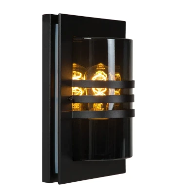 Afbeelding van Lucide Privas wandlamp 60W 33x22cm zwart