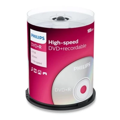Afbeelding van DVD+R 4,7 GB PHILIPS 16x Cakebox 100 stuks