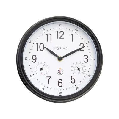 Afbeelding van Buitenklok Nextime dia 23,5cm Jasmine met thermo en hydrometer cijfer