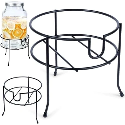 Afbeelding van Houder voor Drankdispenser Metaal Zwart 20 cm Standaard Drank Dispenser met Kraan Kraantje Limonadetap Limonadedispenser Kan Karaffe