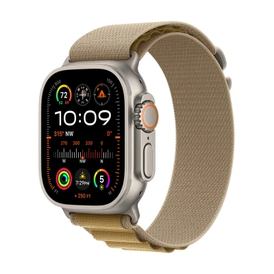 Afbeelding van Apple Watch Ultra 2 49mm Natural Titanium Tan Alpine Loop (S) (130 160mm)