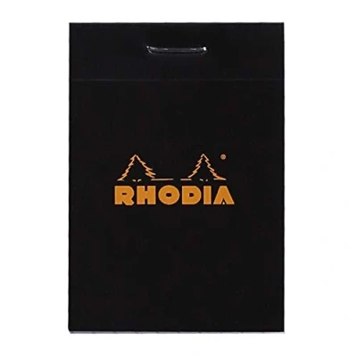 Afbeelding van Rhodia 102009C notitieblok (geruit, 52 x 75 mm, 80 vellen) 1 stuk zwart