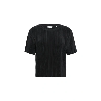 Afbeelding van s.Oliver Plissiertes MIT Tshirt print, Dames, Maat: 36, Schwarz