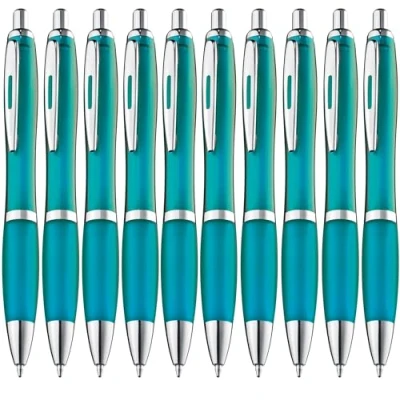 Afbeelding van ZENSCRIBE® Ergonomische balpen, 10 stuks, premium balpenset, hoogwaardig, antislip pen voor eenvoudig en zacht schrijven, blauwschrijvende turquoise