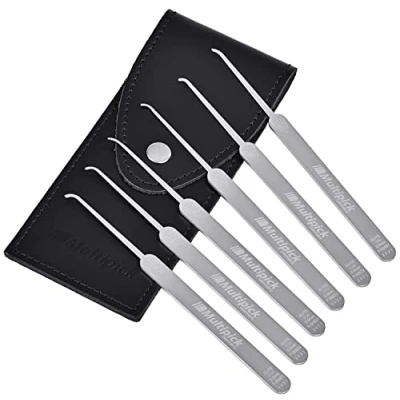 Afbeelding van MULTIPICK ELITE 6 Hook Professionele haakset, stuks, 0,5 mm, Made in Germany, lockpicking set, slotenmaker gereedschap, haakslot, slot voor slot, pick up set