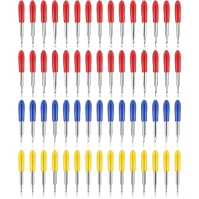 Afbeelding van YOYEAH 60 stuks vervangingsmesjes set voor Cricut Explore Air 2 /Air 3/Maker Expression 30/45/60 incl. fijn snijmesje en diep