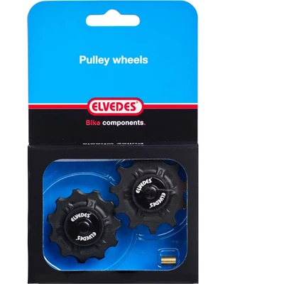 Afbeelding van Elvedes Derailleurwielset 2x11 tands rvs lagers BikeTotaal.nl Zwart