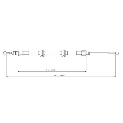 Afbeelding van METZGER 11.6686 Handremkabel Links achter, Rechts achter 2392/1297 Schijfremmen COFLE RENAULT: Kangoo II Express, / Grand