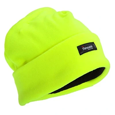 Afbeelding van 3M Mens Hi Vis Thinsulate Thermal Fleece Winter Beanie Hoed (3M 40g) (One Size) (Neon Yellow)