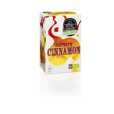 Afbeelding van 20% korting Royal Green Spicy Cinnamon Bio (16 Theezakjes)