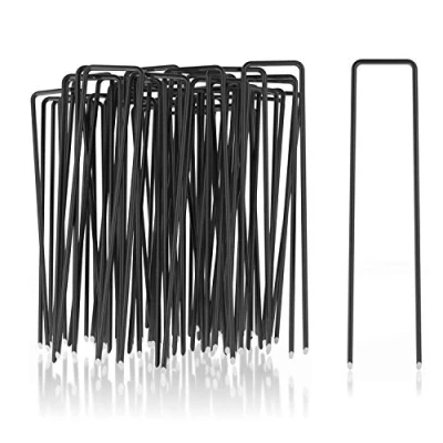Afbeelding van COM FOUR® 50x grondankers van koolstofstaal robuuste grondpennen voor het bevestigen onkruidvlies en folies tuin camping vierkant (050 stuks 150x25x3mm)