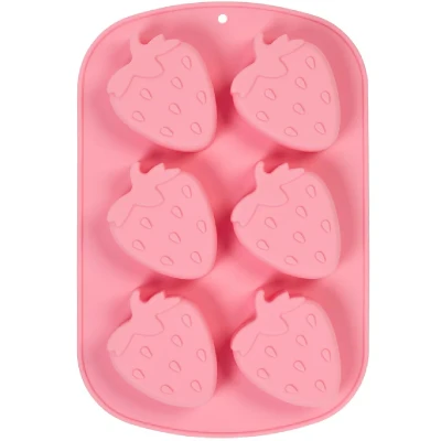 Afbeelding van Tala ijsblokvorm silicone 6 delig aardbei roze