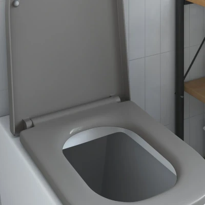 Afbeelding van vidaXL Snelle Toiletbril met Soft Close Duroplast Grijs