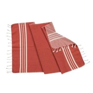 Afbeelding van Kleine Hamamdoek Krem Sultan Brick Red van Lalay