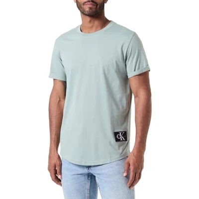 Afbeelding van Calvin Klein Jeans Badge TURN UP Sleeve Tshirt basic, Heren, Maat: XXS, Slate gray