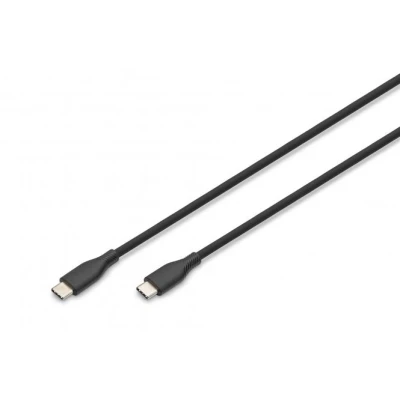 Afbeelding van USB C siliconen oplaadkabel 2m 2.0 60W zwart