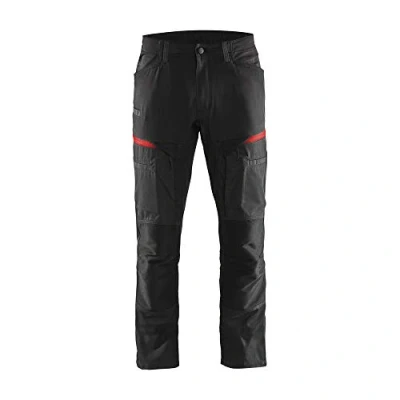 Afbeelding van Blaklader Service werkbroek met stretch 1456 1845 Mannen Zwart/Rood 48