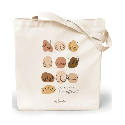 Afbeelding van Loxato stoffen tas bedrukt katoenen 100% b 35 x h 42 d 8 cm draagtas canvasstof 220 g/m2 jute boodschappentas lang handvat 70 boodschappentas, Tits