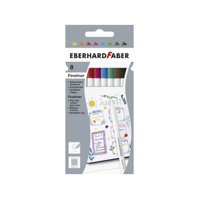 Afbeelding van Fineliner Eberhard Faber kartonetui 8 stuks per 10