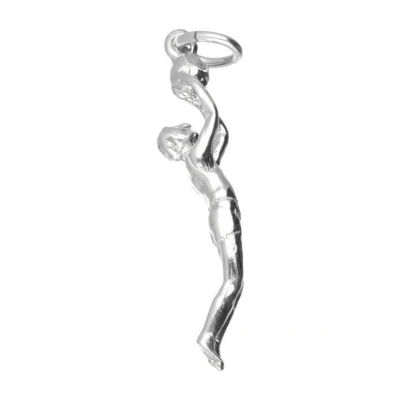 Afbeelding van Zilveren Basketballer middel ketting hanger
