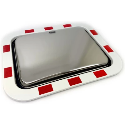 Afbeelding van Verkeersspiegel RVS met reflectoren Rechthoek 45x60 cm