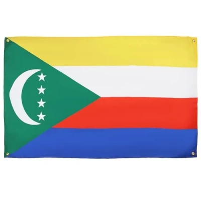 Afbeelding van AZ FLAG Comoren vlag 150 x 90 cm met 4 ogen, paviljoen voor balkon of muur