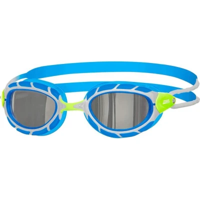 Afbeelding van Zoggs Predator Titanium Zwembril Silver Blue, Mirrored Smoke Small Fit