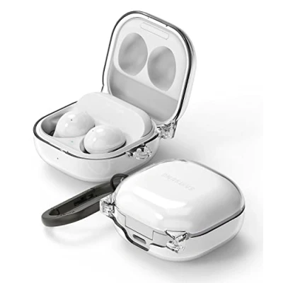 Afbeelding van Ringke Hinge Compatibel met Samsung Galaxy Buds FE (2023) / Buds2 Pro 2 Pro/Live Case, Hoesje Accessoire Karabijnhaak Clear Transparant