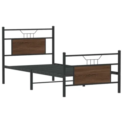 Afbeelding van Bedframe bewerkt hout bruineikenkleurig 90x190 cm