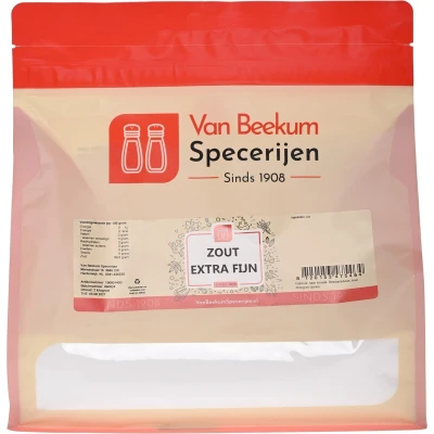 Afbeelding van Van Beekum Specerijen Zout Extra Fijn 2 kilo (hersluitbare stazak)