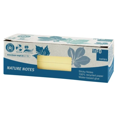 Afbeelding van info notes nature geel 50x40mm 12 blokken a 100 vel