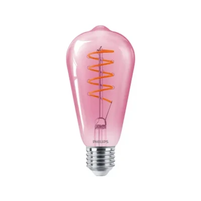 Afbeelding van Philips LED Deco filament edison lamp rose dimbaar E27 ST64 4,5W 25…