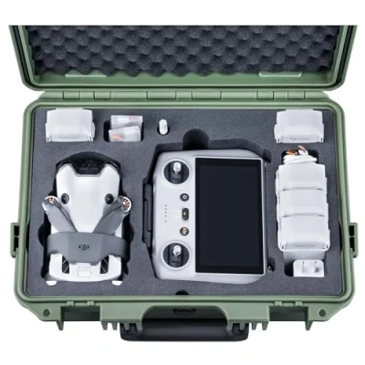 Afbeelding van Lykus Titan MM410 Waterdichte Case/Koffer/Tas (Groen) voor DJI Mini 4 Pro/Mini 3/Pro en RC2/RC/RC N2/N1, Ondersteuning 7 batterijen RC reim [ALLEEN CASE]