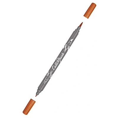 Afbeelding van Online 19057/6 Calli.Brush, Double Tip Pen met kalligrafiepunt en penseelpunt chili