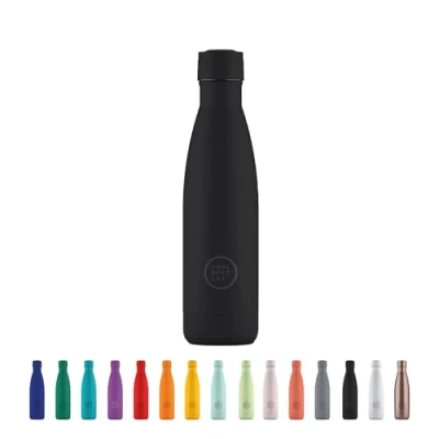 Afbeelding van Cool Bottles Stainless Steel Water Bottle 500 ml Mono Black 26,5 x 7 cm Luchtdichte thermische fles Koude dranken 36 uur en warme 18 Triple Technologie BPA Vrij