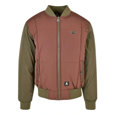 Afbeelding van Starter Quilted Bomberjacks, Heren, Maat: Small, Bark darkolive