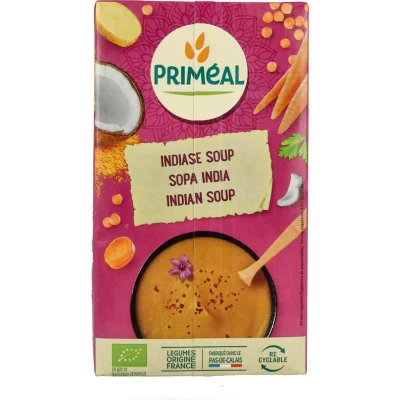 Afbeelding van Primeal Soep rode linzen kokos curry bio 1000 ml