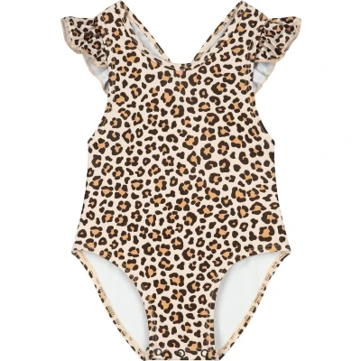 Afbeelding van Supercute baby badpak luipaardprint bruin met drukknopen maat 74/80