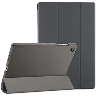 Afbeelding van ProCase Hoes voor Galaxy Tab A8 Case 10,5 inch 2021 (SM X200 SM X205), Trifold Hoesje Beschermhoes Smart Folio Cover met Translucent Back Shell (Grijs)