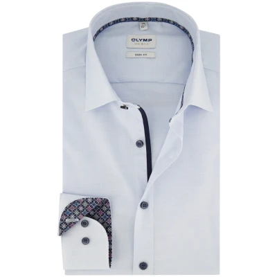 Afbeelding van OLYMP Level Five Body Fit Overhemd blauw, Effen