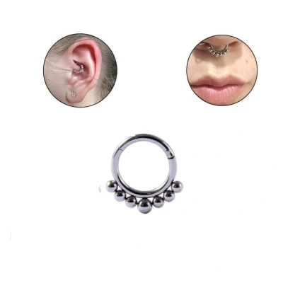 Afbeelding van Circular barbell piercing bolletjes clicker 8mm 1.2 chirurgisch staal