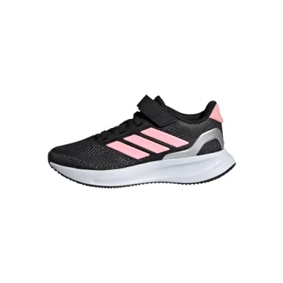 Afbeelding van adidas Performance Runfalcon 5 Hardloopschoenen voor op de weg core black pink spark silver metallic kinderen, Maat: 30 Schoenen
