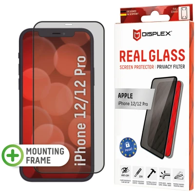 Afbeelding van Screenprotector Apple iPhone 12 Pro: Displex Real Privacy Glass FC